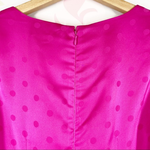 NEW WAYF Magenta Pink Polka Dot Midi Dress XS - Picture 9 of 12